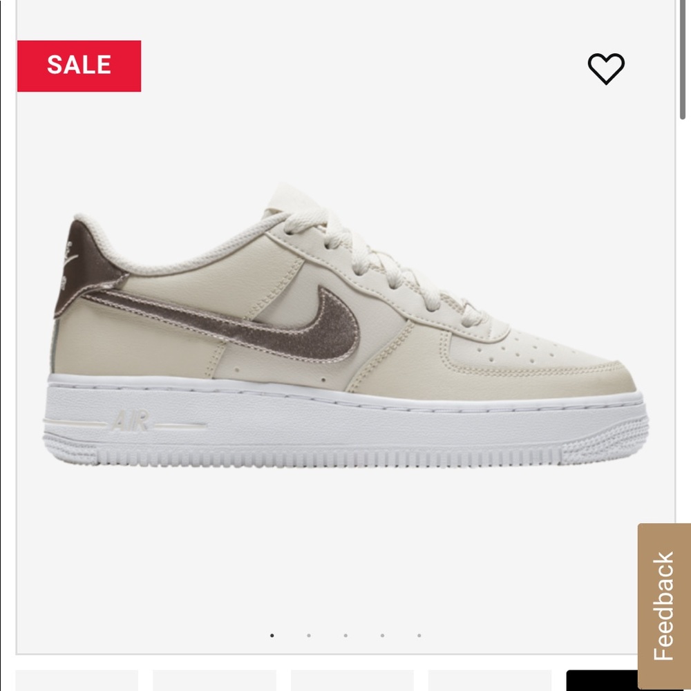 Nike Air Force One Girls 5.5 Cream Women 7